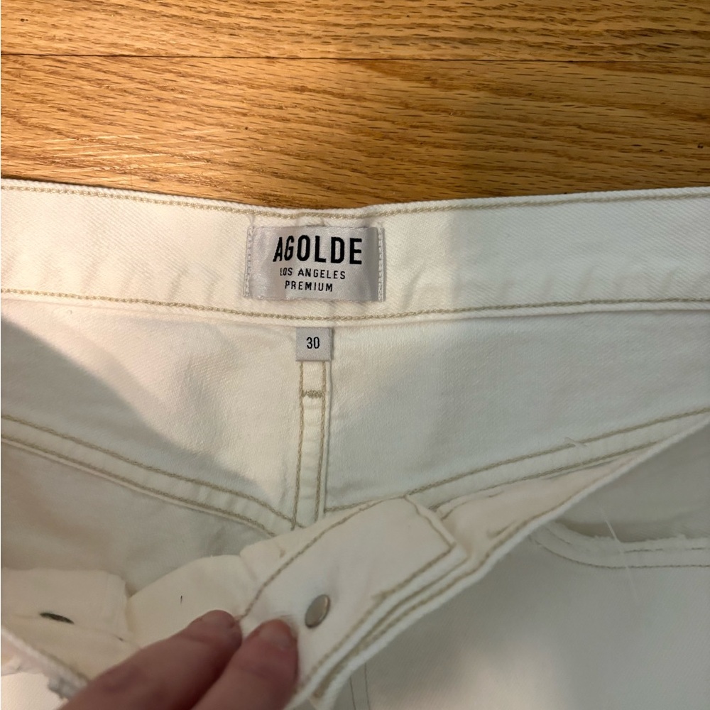 Agolde white distressed denim size 30 - Picture 4 of 5
